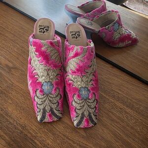 John Fluevog Pink and Gold Women's Shoes